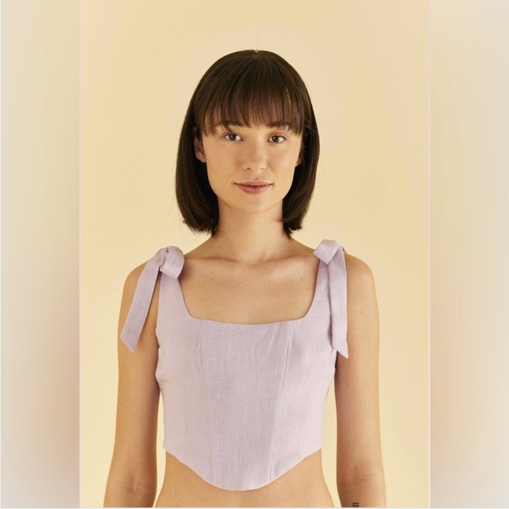 FARM Rio Lilac Corset Top Lilac Size L - Picture 2 of 11